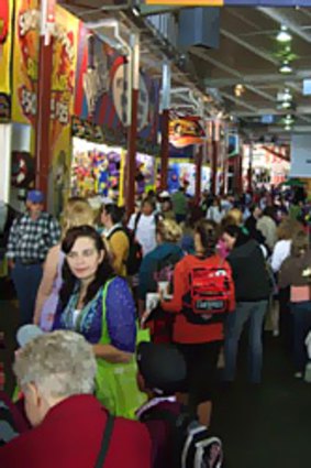 Punters hunt for showbags at last year's Ekka.