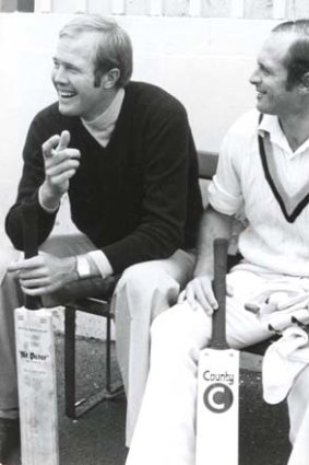 "We earned tuppence ha'penny playing for England" ... Tony Greig and Geoff Boycott before a match at the SCG in 1976.