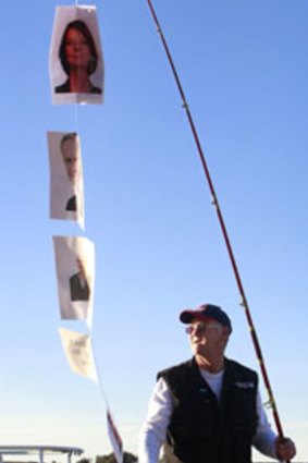 Hooked ... pro-fishing campaigner Jack Tait weighs in at Narooma yesterday.
