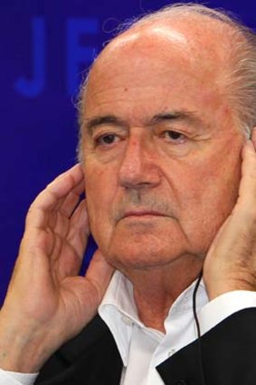 Does not like what he is hearing ... Sepp Blatter.
