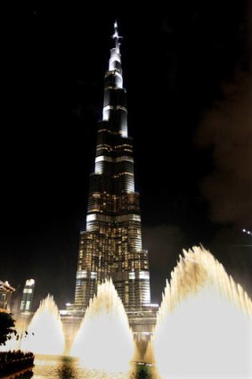 The Dubai Fountain gets down to business.