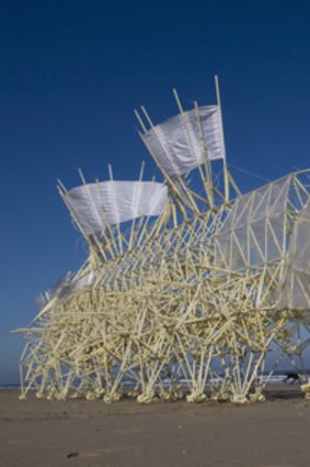 This model of the Strandbeest will be exploring Federation Square in February, while the video above offers a demonstration of how the installations move.