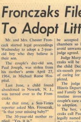 An article reporting Paul Fronczak's adoption.