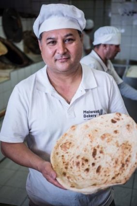 Authentic flavours: Jawad the baker's famous flatbreads are as big as a deflated beach ball and wonderfully delicious.
