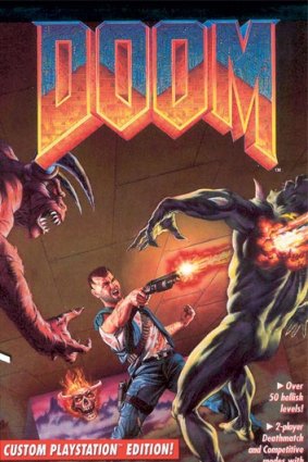 Shoot 'em up … a poster for the game Doom.