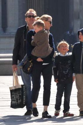 Happy family: Andrew Upton, Cate Blanchett and their three sons.
