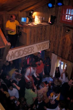 The boisterous Mooserwirt Bar, St Anton.