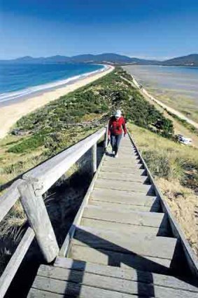 The Neck joins each end of Bruny Island.