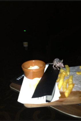 Say cheese: a woman posted this photo on Facebook, which she said showed vermin eating her grand-daughter's chips inside the La Carousel cinemas.