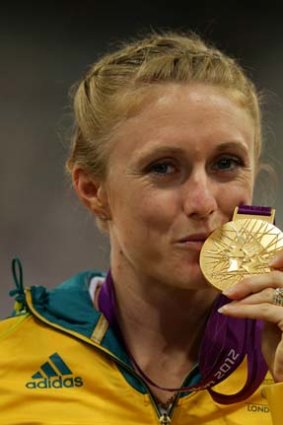 Gold: Sally Pearson at the London Olympics.
