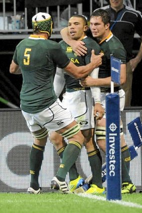 Bryan Habana after scoring the try of the year.