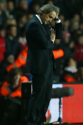 Disappointed ... Roberto Mancini.