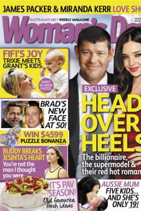 Media frenzy: <i>Women's Day</i> cover featuring Miranda Kerr and James Packer.