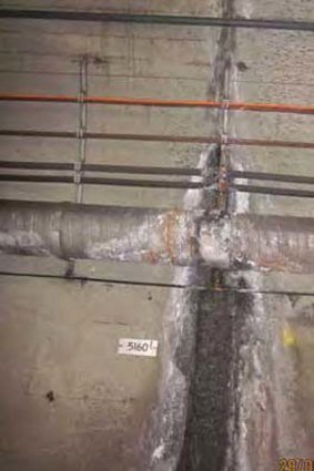 Burnley Loop again - high wall cracking and leaching of concrete.