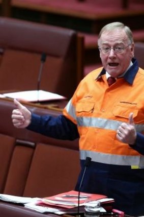 "Wrong here": Liberal Senator Ian Macdonald, pictured in the Senate last month, has been criticised by a colleague over his attack on the PM.