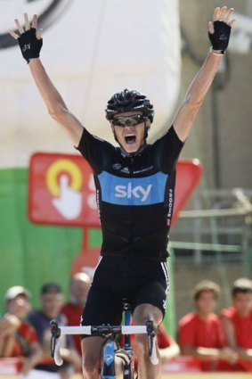 Victory ... Christopher Froome wins the 17th stage of La Vuelta a Espana.