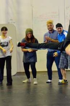 Swiss breakdancer Coskun Erdogandan, better known as Tuffkid, teaches at the Phunktional dance masterclass at Circus Oz.
