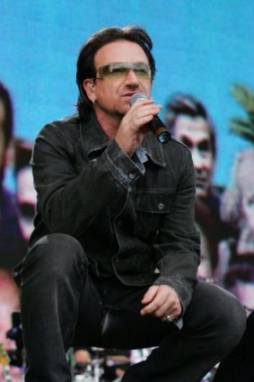 Drawing global attention: Bono performs during the opening of the Live 8 concert in Hyde Park, London, in 2005. 