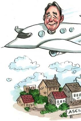 Mark Rowsthorn's company charged his former employer $613,259 for jet hire. <em>Illustration: John Shakespeare</em>