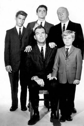 The cast of the television series <i>My Three Sons</i>.