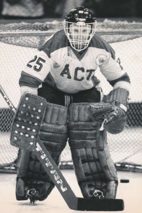 Canberra Knights goalie Harley Campbell in 1987.