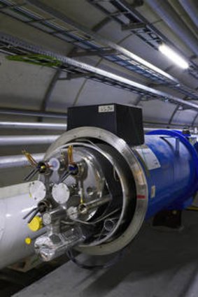 The tunnel in the Large Hadron Collider.