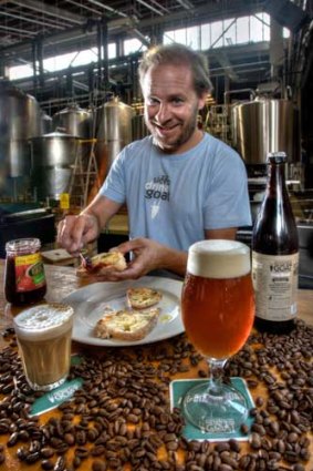 Beer and toast are the go for Mountain Goat's Dave Bonighton at the Melbourne Food and Wine Festival's 'Beer Breakfast'.