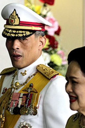 Prince Maha Vajiralongkorn with his mother, Queen Sirikit.