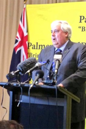 Clive Palmer speaking in Perth.