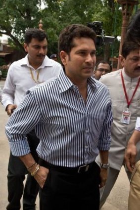 Indian cricket legend Sachin Tendulkar. Prime Minister Tony Abbott will attend a cricket clinic with Tendulkar and Australian cricketers Adam Gilchrist and Brett Lee while in India.