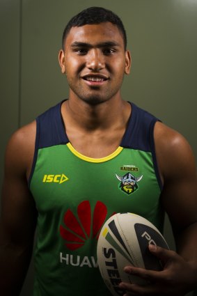 Canberra Raiders youngster Tevita Pangai looks set to join Brisbane. 