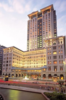 The grand facade of the Peninsula Hotel, Hong Kong.