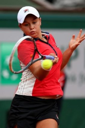Ashleigh Barty hits out.