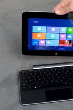 Dell XPS 10 Windows RT tablet with keyboard and dock.