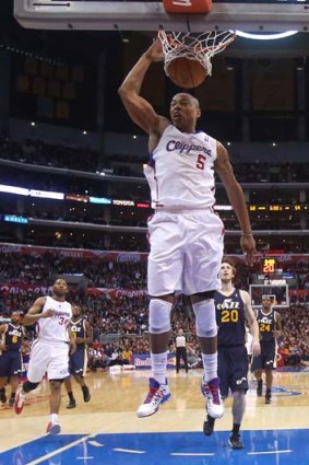 Caron Butler of the Los Angeles Clippers dunks against the Utah Jazz.