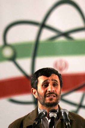 Iranian President Mahmoud Ahmadinejad speaks at a ceremony in Iran's nuclear enrichment facility in Natanz, near Tehran.