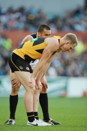 Disappointed Tiger: Jack Riewoldt.