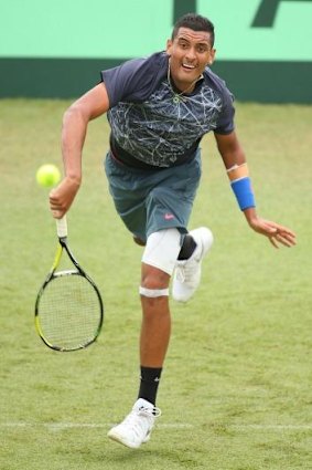 Rapid rise: Nick Kyrgios practises in Perth.