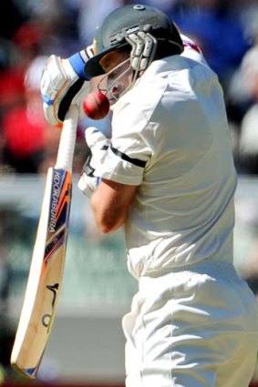 Unlucky ... Australian batsman Michael Hussey is adjudged caught behind from India's Zaheer Khan.