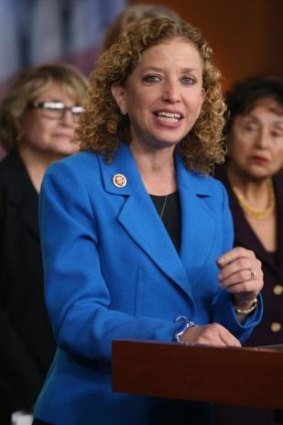 High stakes: Democratic congresswoman Debbie Wasserman Schultz speaks on Capitol Hill. The so-called Hobby Lobby case has become a key point of attack for those opposed to the Obama administration's health care laws.