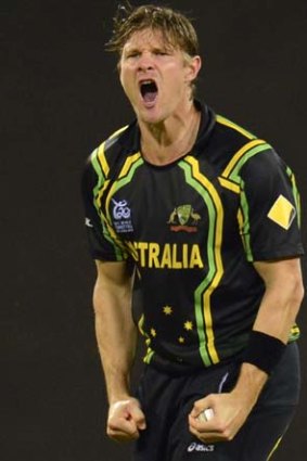 Relief ... Shane Watson after dismissing Chris Gayle.