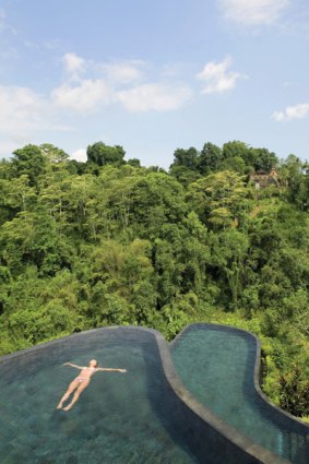 Verdant valley ... Ubud Hanging Gardens; each room has its own infinity pool.