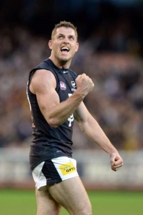 All over: Heath Scotland has played 215 games for Carlton. 