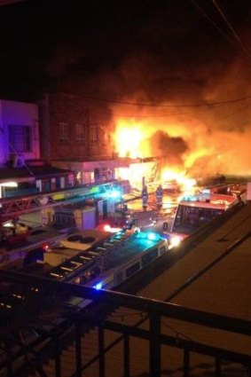 Shop ablaze, Rozelle. Traces of accelerant were found at the scene. 