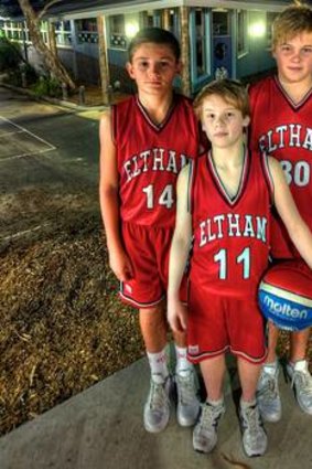 Peer group: basketball mates Stefan, Wyatt and Kyle.