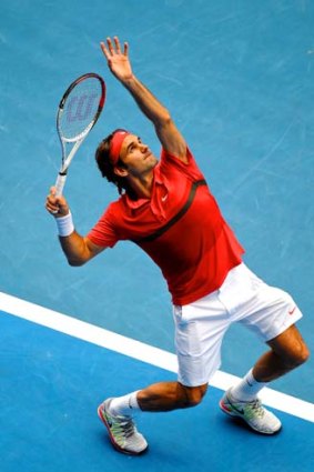 Focused: Roger Federer.