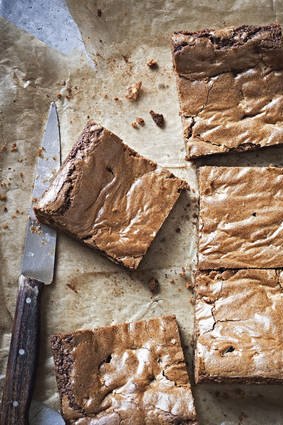 White chocolate blondies.