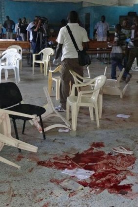 Terror: the bloody aftermath of the March 23 massacre at a church in Mombasa, Kenya, in which four people were killed and 17 wounded.