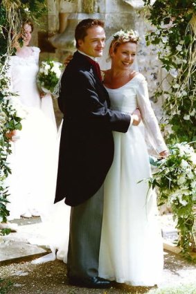 The bells, the bells … Wilde and Hal Fowler on their wedding day in 1996.