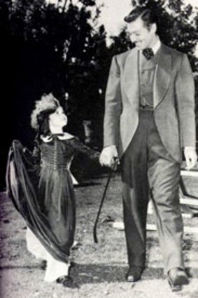 Cammie King Conlon as Bonnie Blue Butler in Gone With the Wind, pictured on set with Clark Gable.